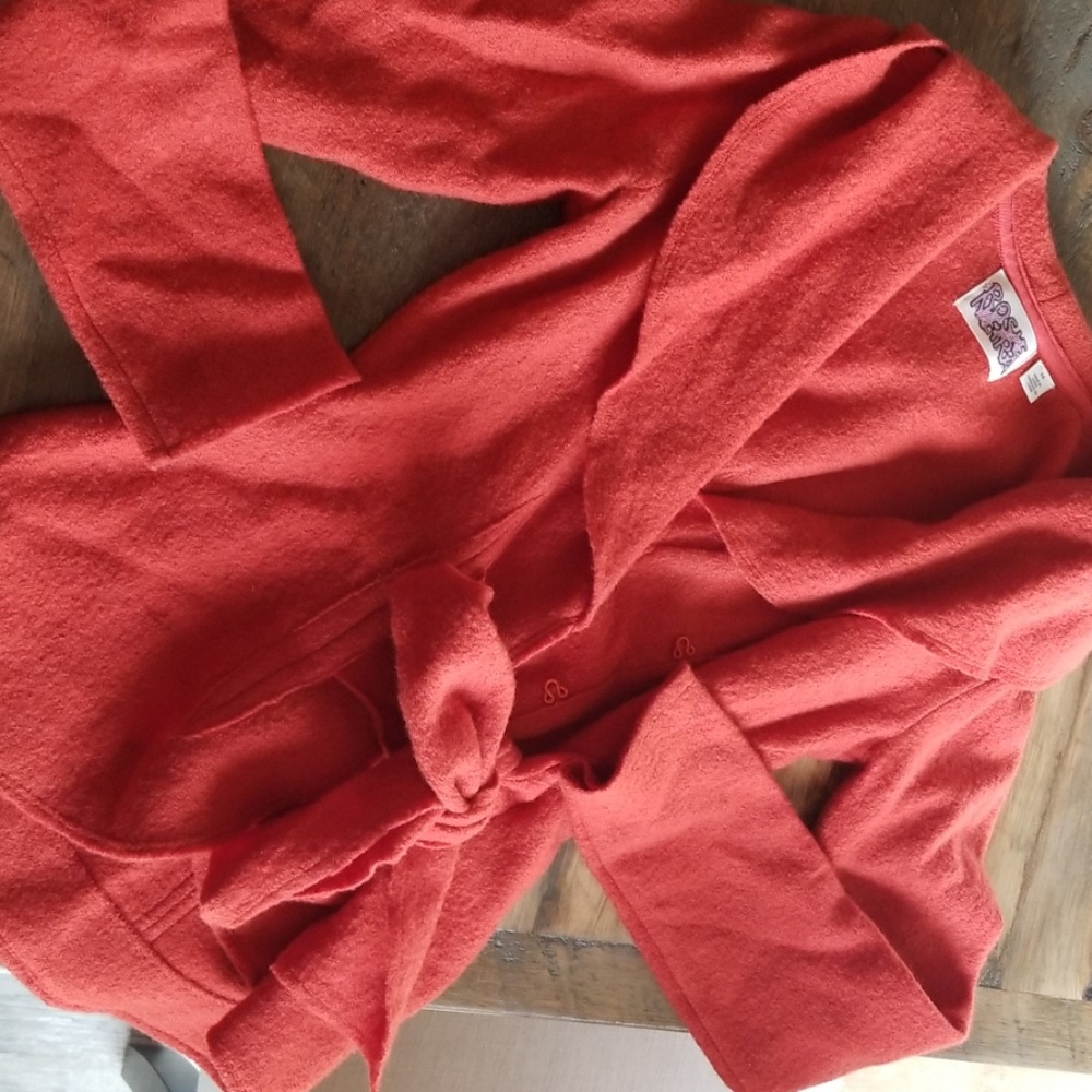 Orange side tie jacket